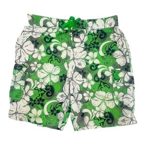Men’s Old Navy Green Floral Patterned Swim Shorts Size L 10722
